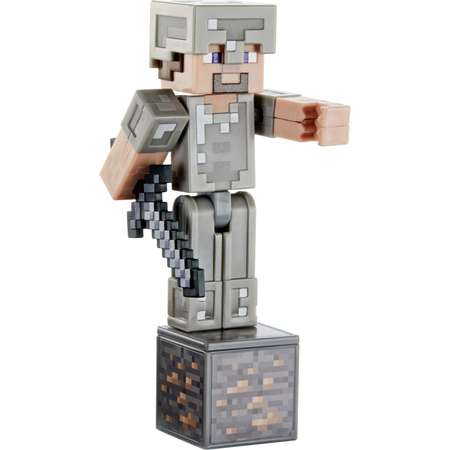Фигурка Minecraft Стив в железной броне с аксессуарами GCC17