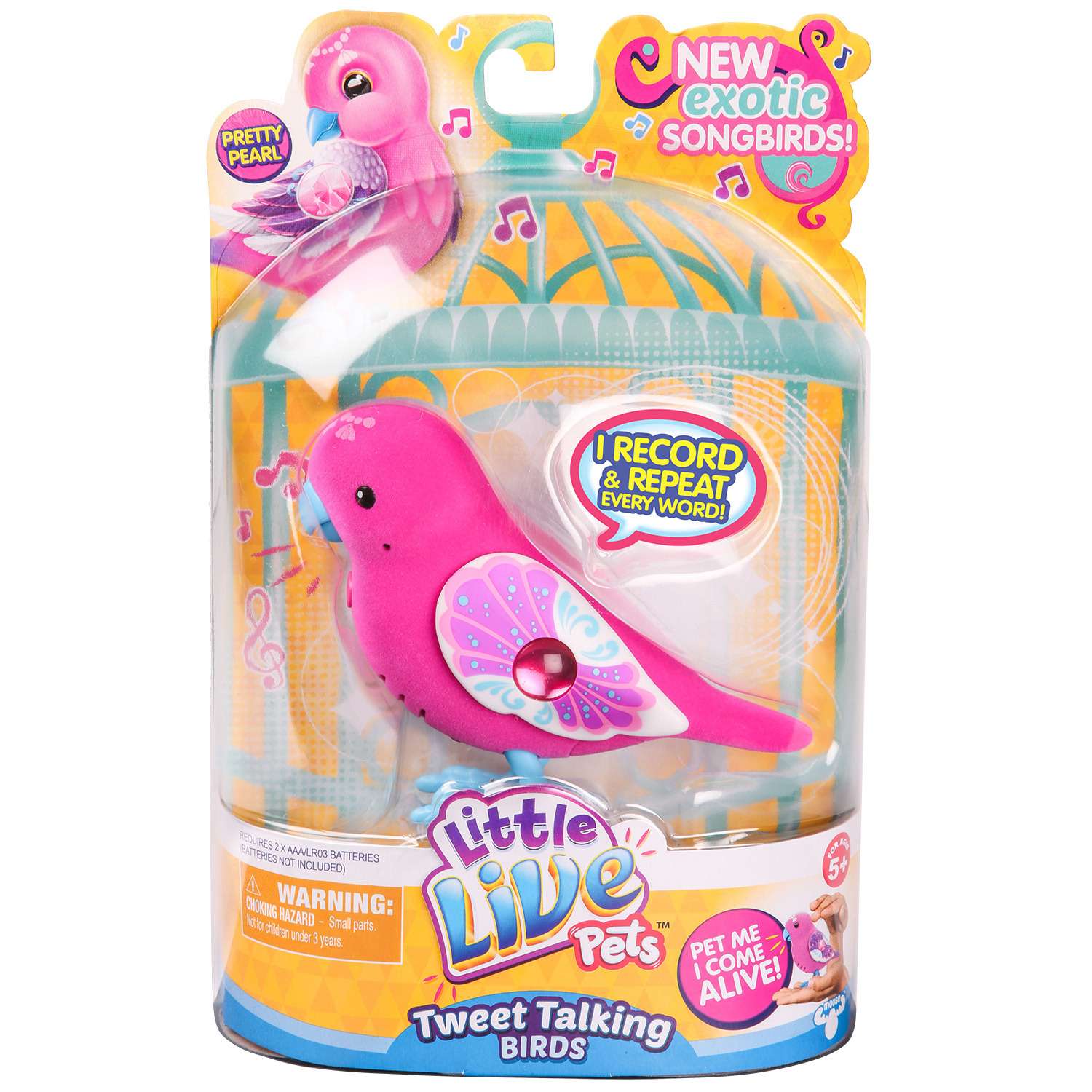 Птичка Little Live Pets Розовая с фиолетовыми крыльями (28238) - фото 1