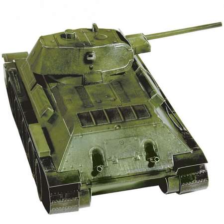 Сборная модель Умная бумага Бронетехника Танк Т-34 зеленый 199-02