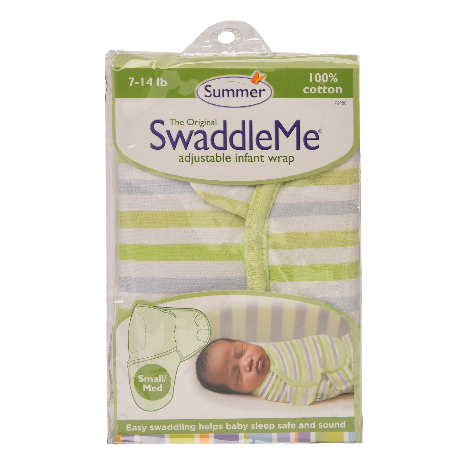 Конверт Summer Infant SwaddleMe Полоски S/M Серо-зеленый - фото 2