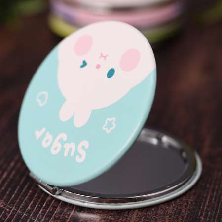 Зеркало карманное iLikeGift Sugar hamster blue с увеличением