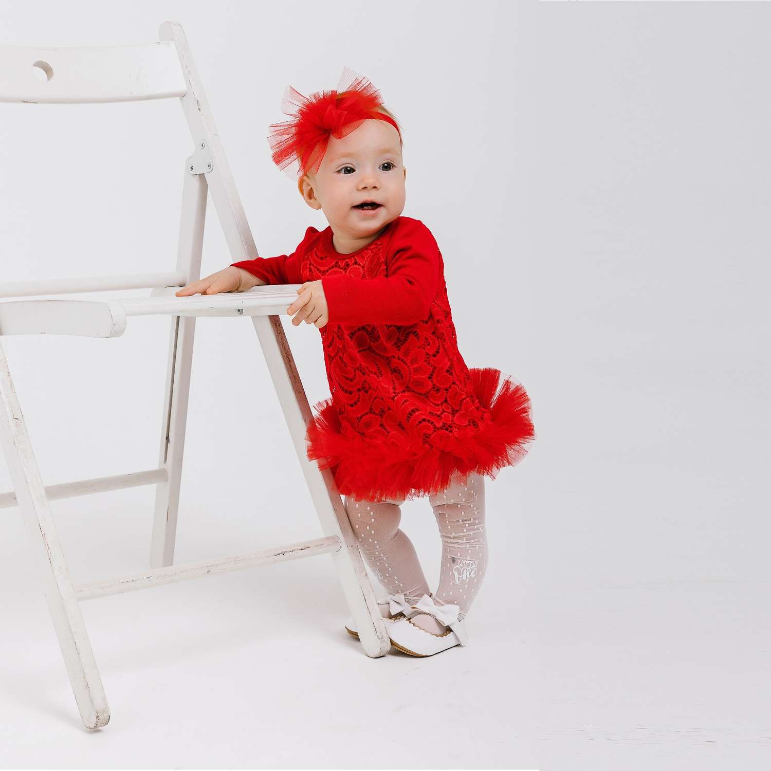 Боди-платье с повязкой Её малышество 91050БдК/красный - фото 1