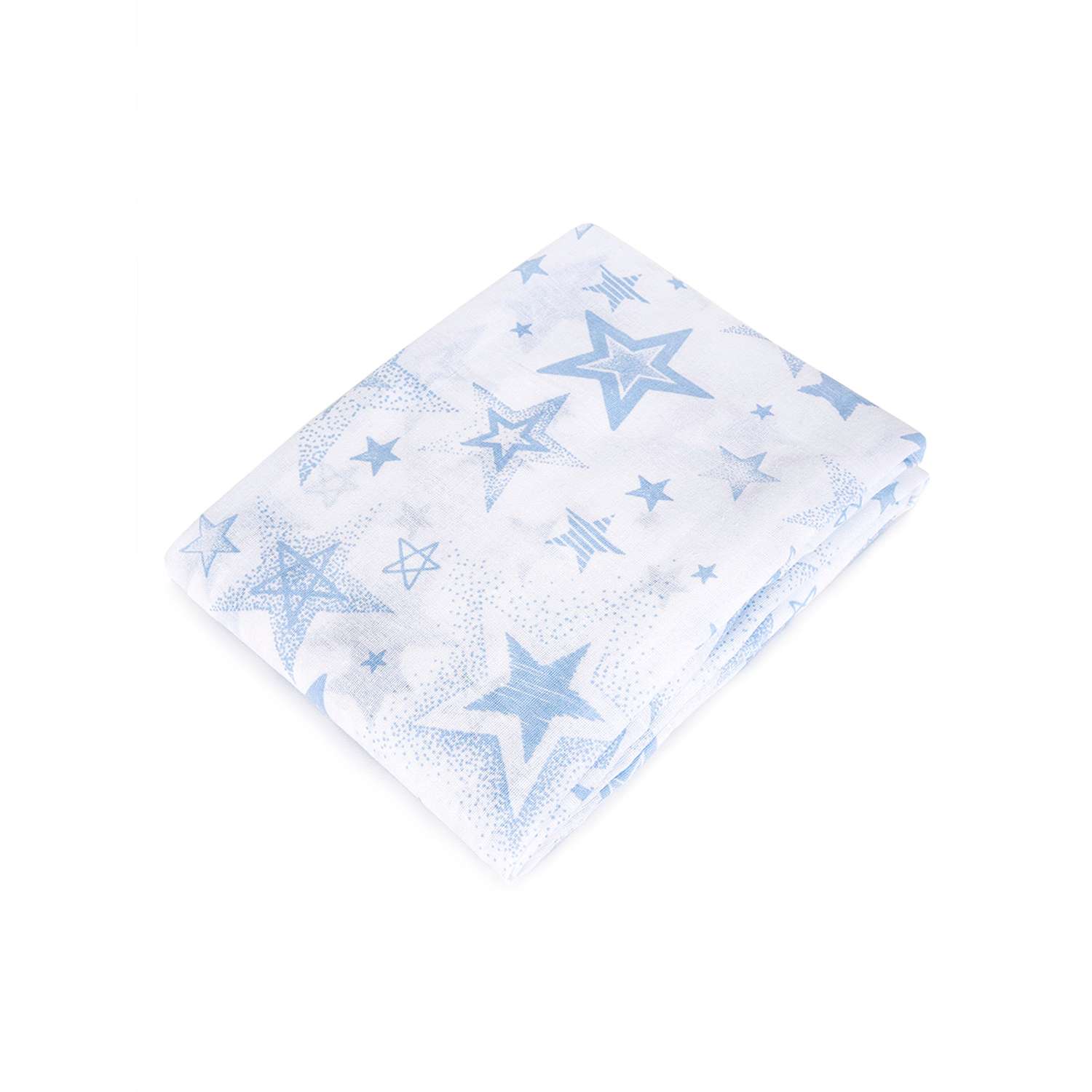 Простынь на резинке в кроватку Baby Nice Звезды голубые 60х120 бязь - фото 2