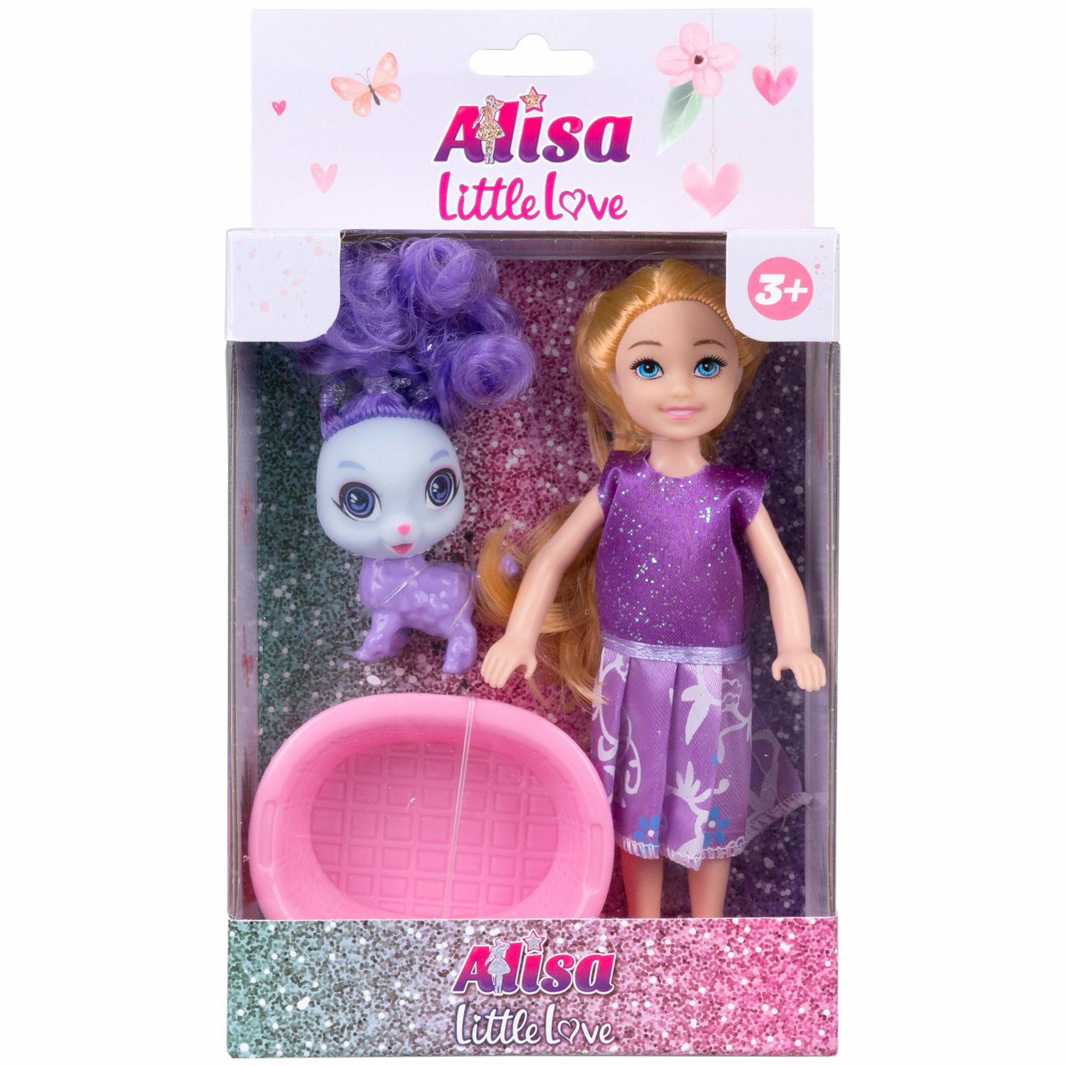 Кукла детская 1TOY Alisa Little Love с аксессуарами питомцем блондинка с длинными волосами 14 см Т24383 - фото 1