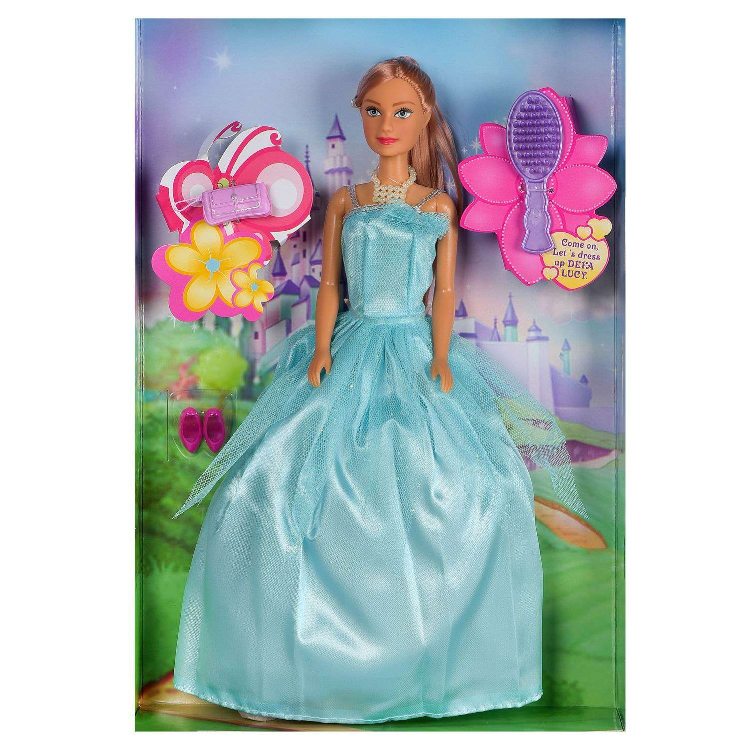 Кукла Lucy Junfa Очаровательная принцесса в бирюзовом платье с аксессуарами 8063d/бирюзовое - фото 3