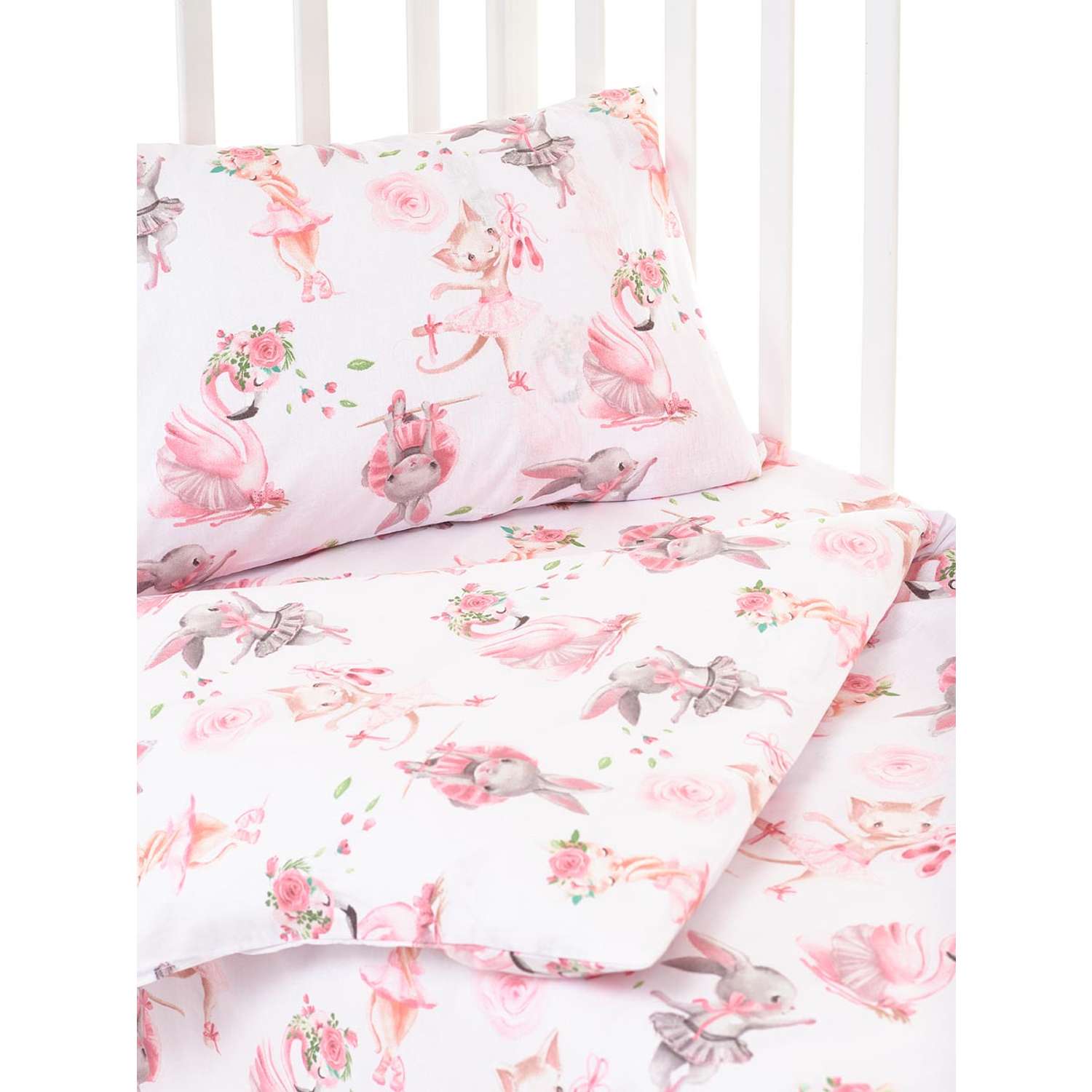 Комплект постельного белья Lemony kids Cute bunny Розовый 3 предмета - фото 5