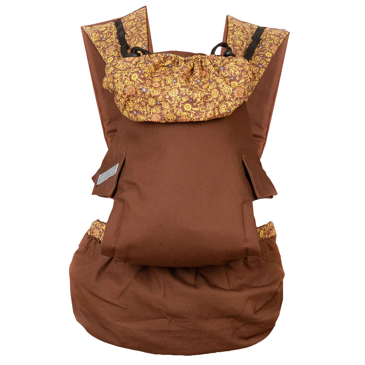 Слинг-рюкзак Чудо-чадо переноска для детей Бебимобиль Позитив коричневый/орнамент - фото 5