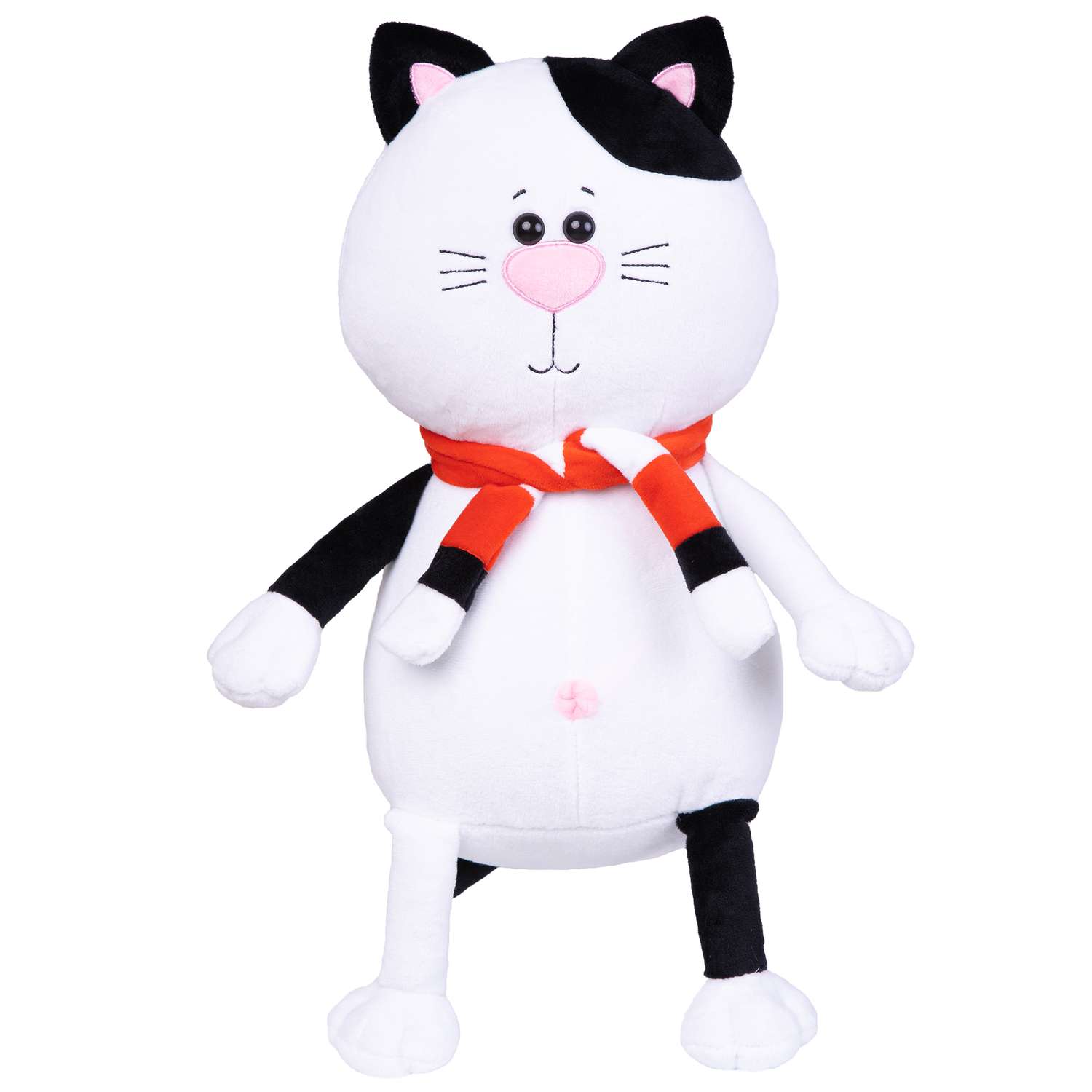 Мягкая игрушка KULT of toys Плюшевый котик Томас черно-белый 35 см - фото 1