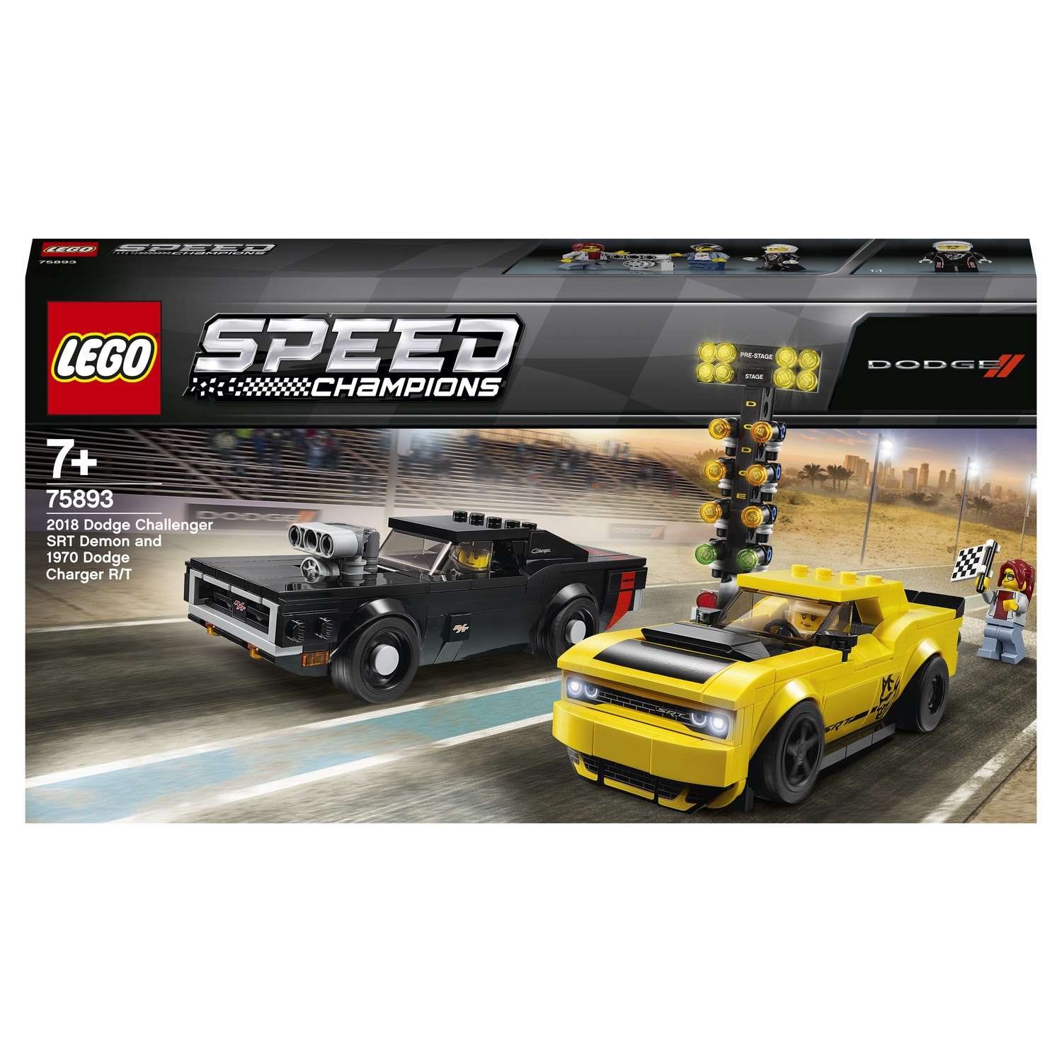 Конструктор LEGO Speed Champions Автомобили 2018 Dodge Challenger SRT Demon+1970 Dodge Charger R/T 75893 - фото 2