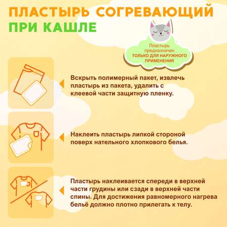 Согревающий пластырь при кашле, простуде Магикопласт 4 упаковки