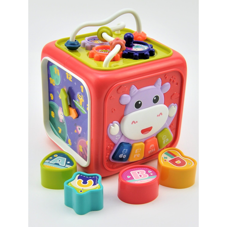 Развивающая игрушка GRACE HOUSE для малыша 6 в 1 Бизиборд Сортер Кубик