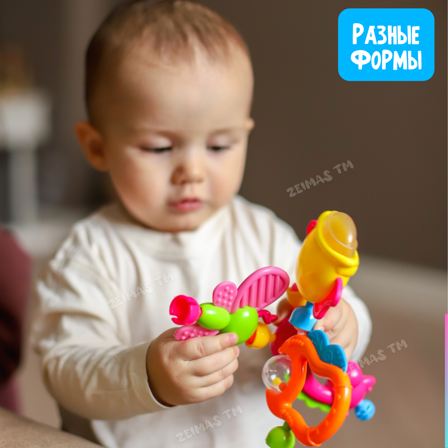 Погремушки и прорезыватели Zeimas развивающие игрушки для новорожденного 0+ 13 шт в кейсе - фото 12