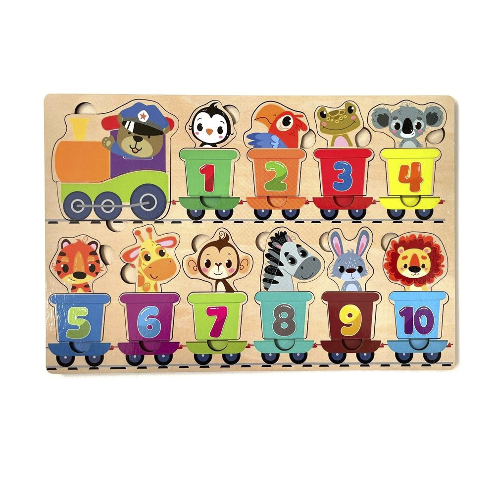 Игровой набор Parrot Carrot рамки вкладыши для малышей Паровозики: буквы и цифры 2 шт - фото 4