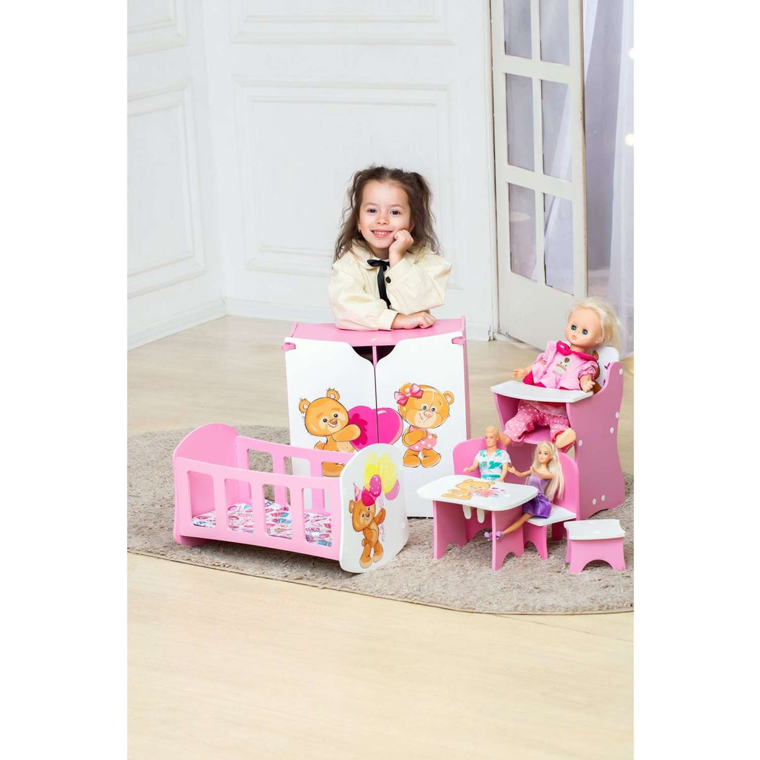 Деревянная мебель ViromToys стульчик для кормления куклы до 45 см Кд14111 - фото 3