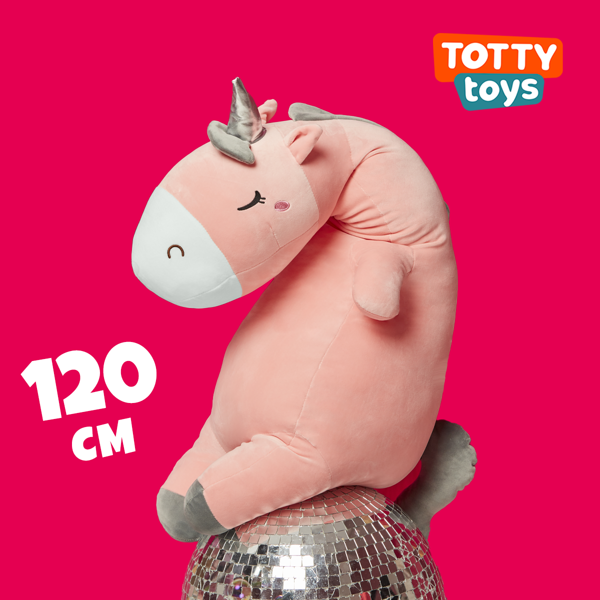 Мягкая игрушка TOTTY TOYS Единорог-сплюшки розовая 120 см - фото 1