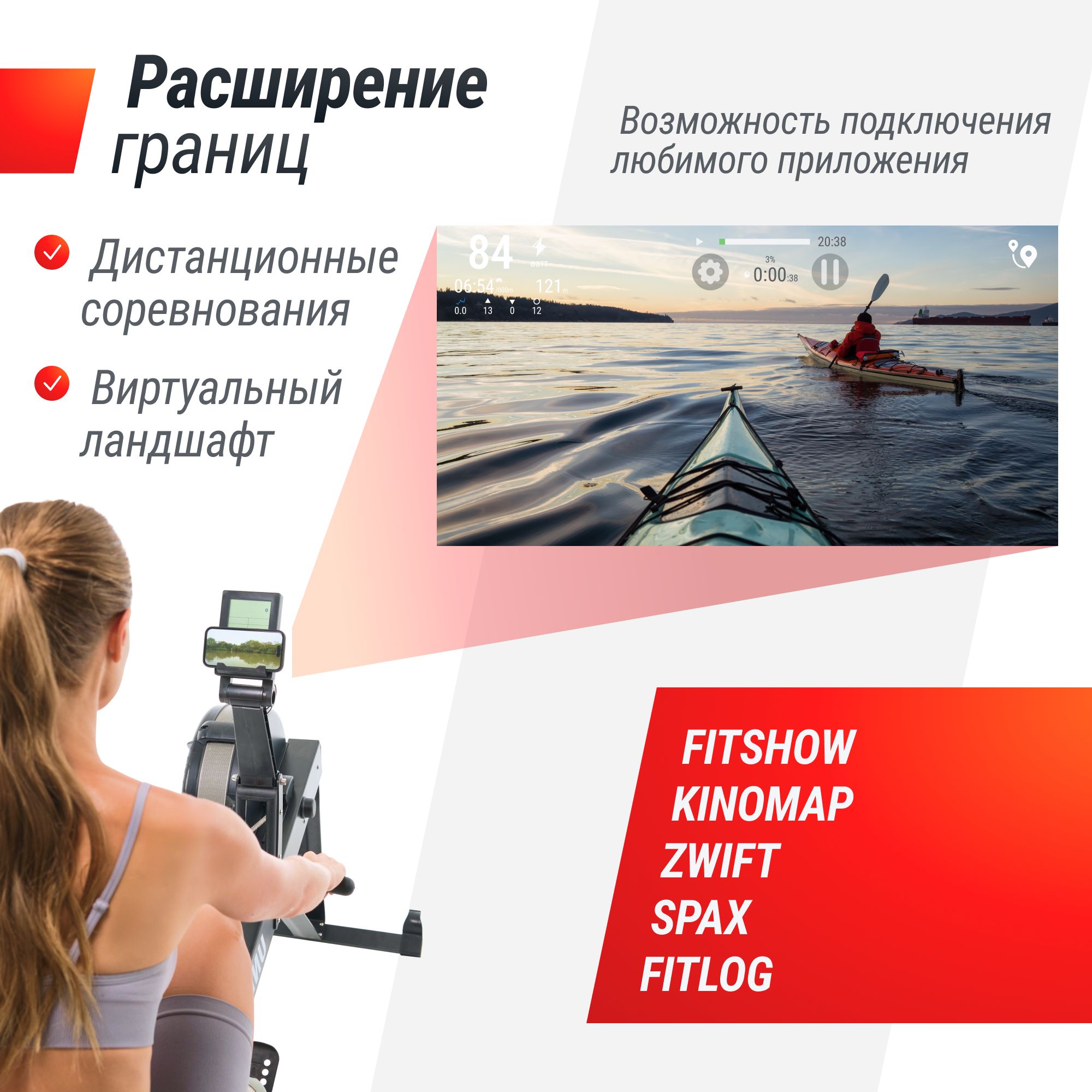 Гребной тренажер UNIX Fit Air rower-X black складной до 150 кг - фото 5