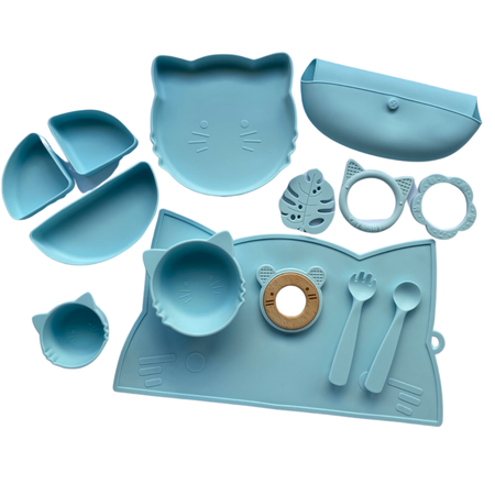 Набор детской посуды PlayKid голубой