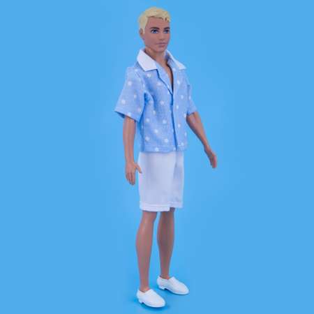 Набор летней одежды Модница для куклы 29-30 см голубой-белый