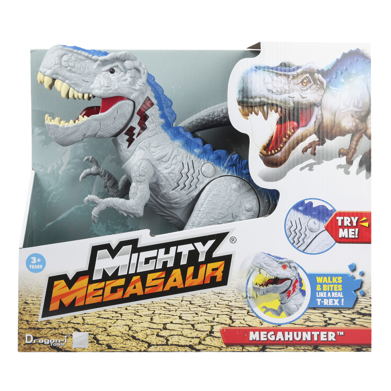 Фигурка Mighty Megasaur Dino T-Rex Динозавр Серый 80061 купить по цене 1199  ₽ в интернет-магазине Детский мир