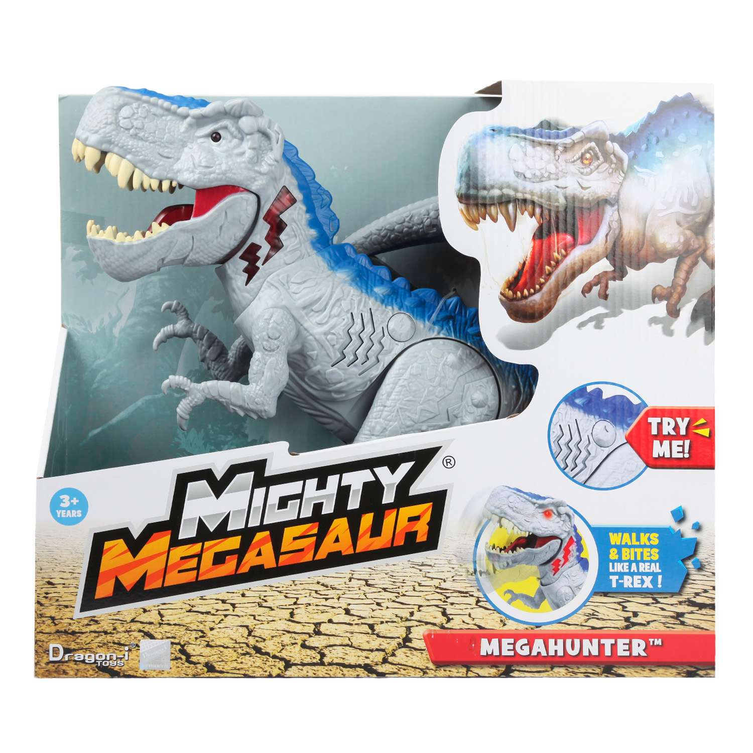 Фигурка Mighty Megasaur Dino T-Rex Динозавр Серый 80061 - фото 2