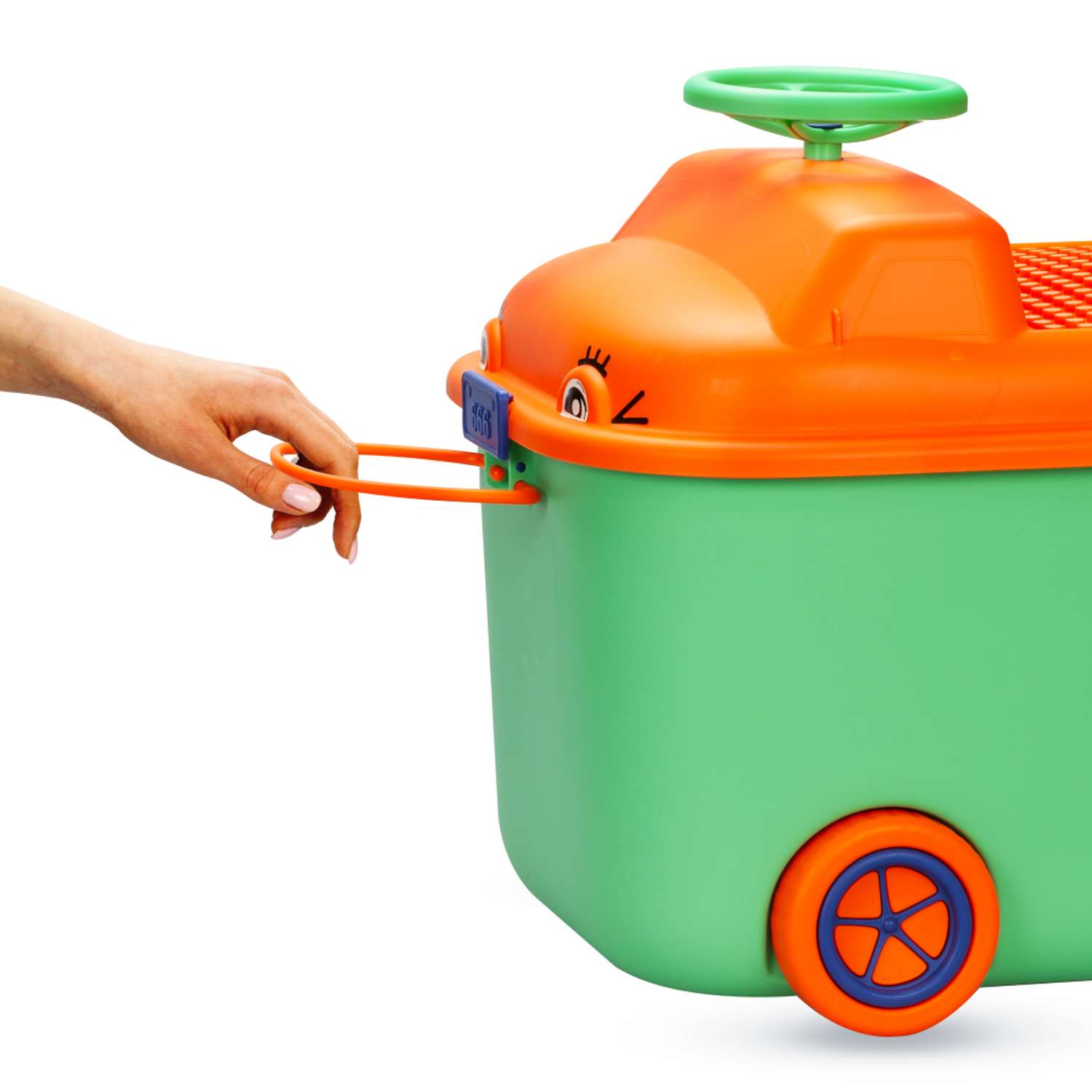 Ящик для хранения игрушек Solmax контейнер на колесиках 54х41.5х38 см зеленый - фото 5
