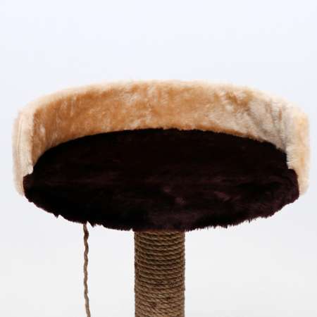 Когтеточка Пижон Столбик с лежанкой 40 х 40 х 55 см тёмно-коричневая