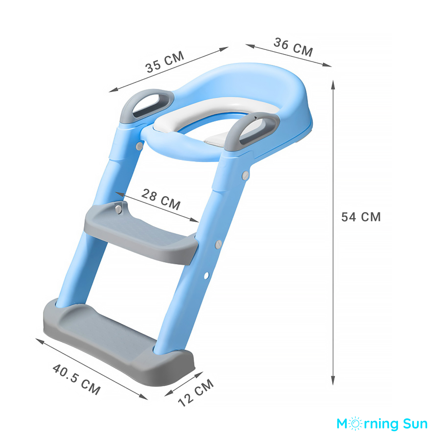 Сиденье для унитаза Morning Sun детское с лестницей голубое - фото 4