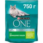 Корм для кошек Purina One домашних с индейкой 750г