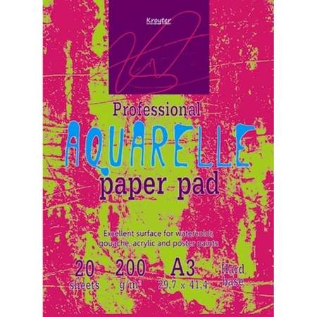 Альбом для акварели Kroyter 20л А3 склейка блок Гознак 200г твердая подложка