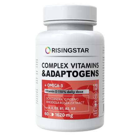 Биологически активная добавка Risingstar Комплекс витаминов и адаптогенов с Омега-3 60капсул