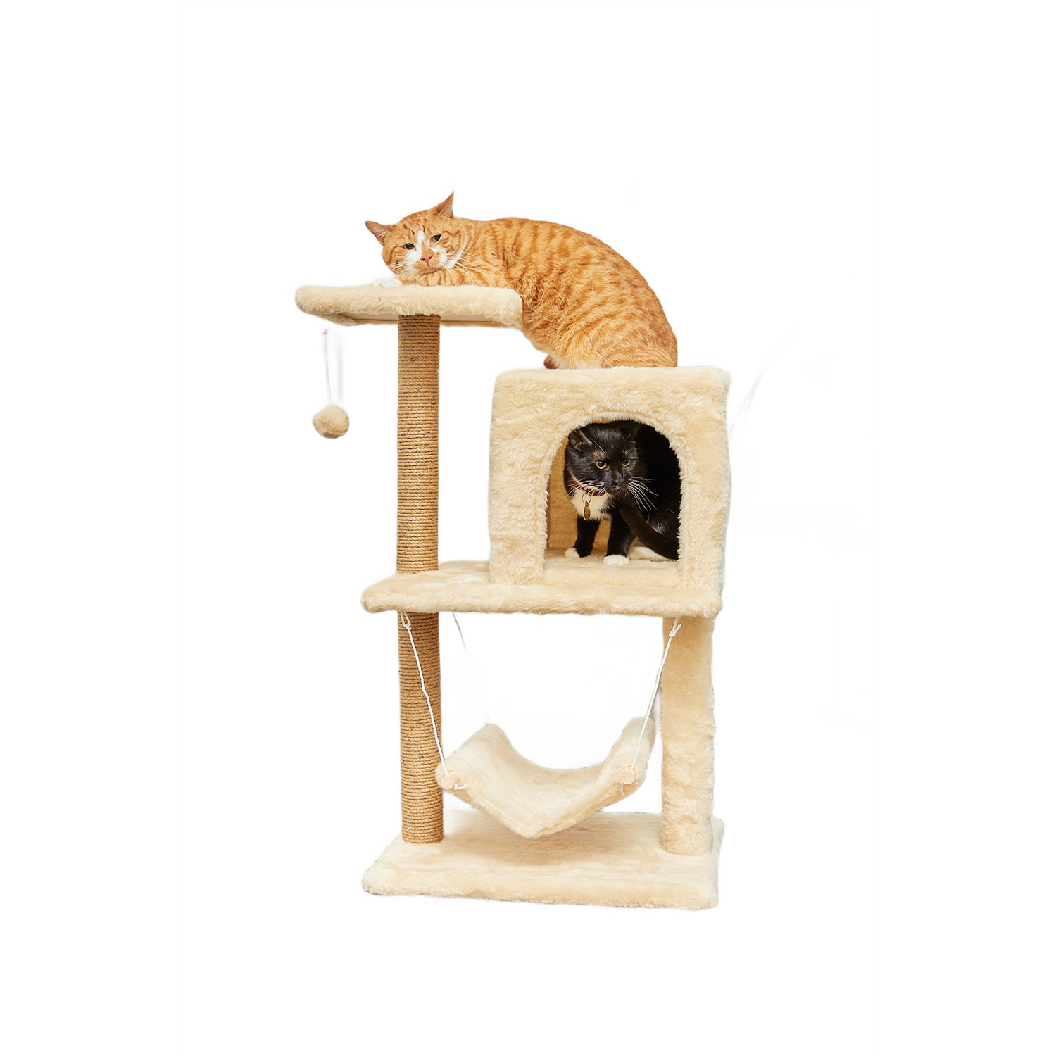 Когтеточка для кошек с домиком БРИСИ Бежевый - фото 1