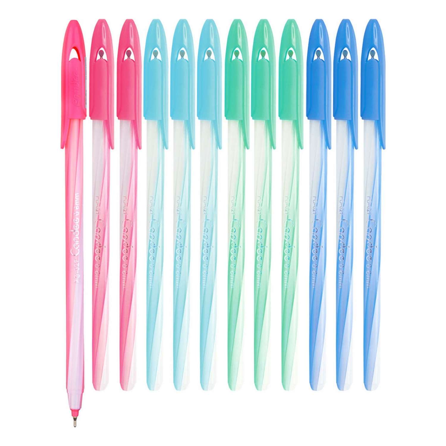 Ручка шариковая Flexoffice Candee 0.6мм цвет корпуса ассорти цвет чернил синий - фото 2
