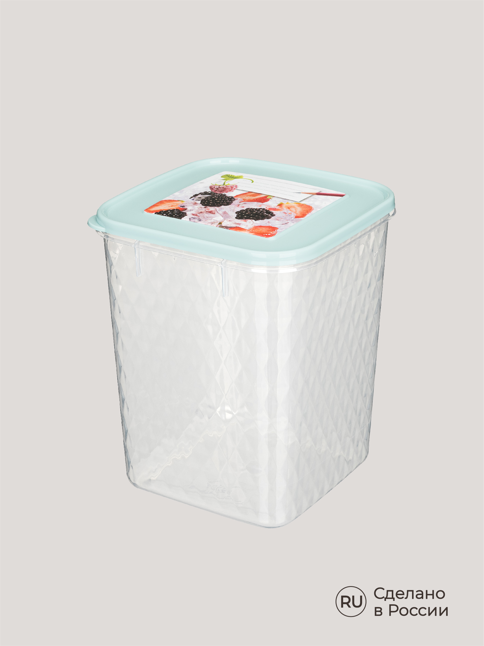 Контейнер Phibo для замораживания и хранения продуктов с декором Кристалл 2.3л светло-голубой - фото 8