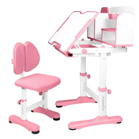 Комплект парта + стул Anatomica Umka розовый