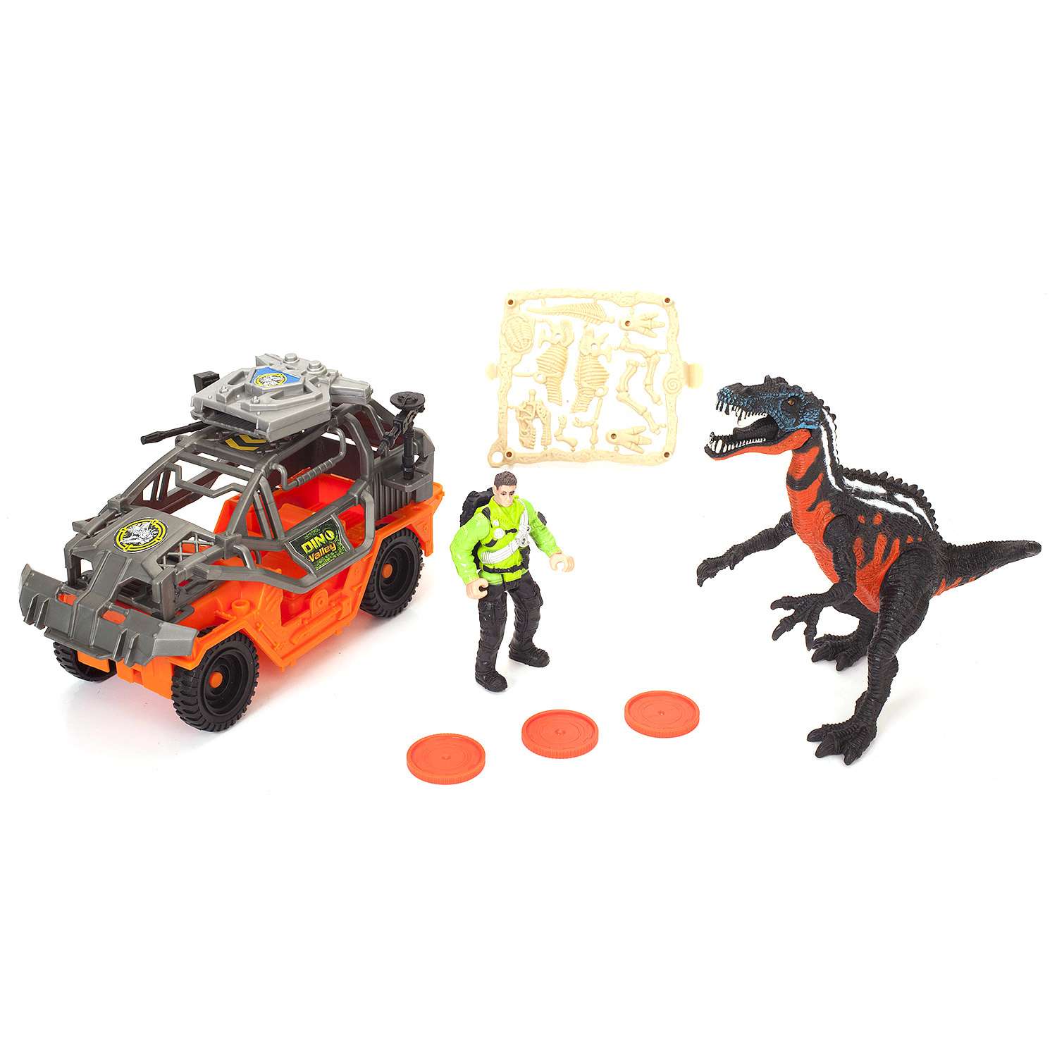 Игровой набор Chapmei Динозавр Барионикс и охотник на джипе - фото 1