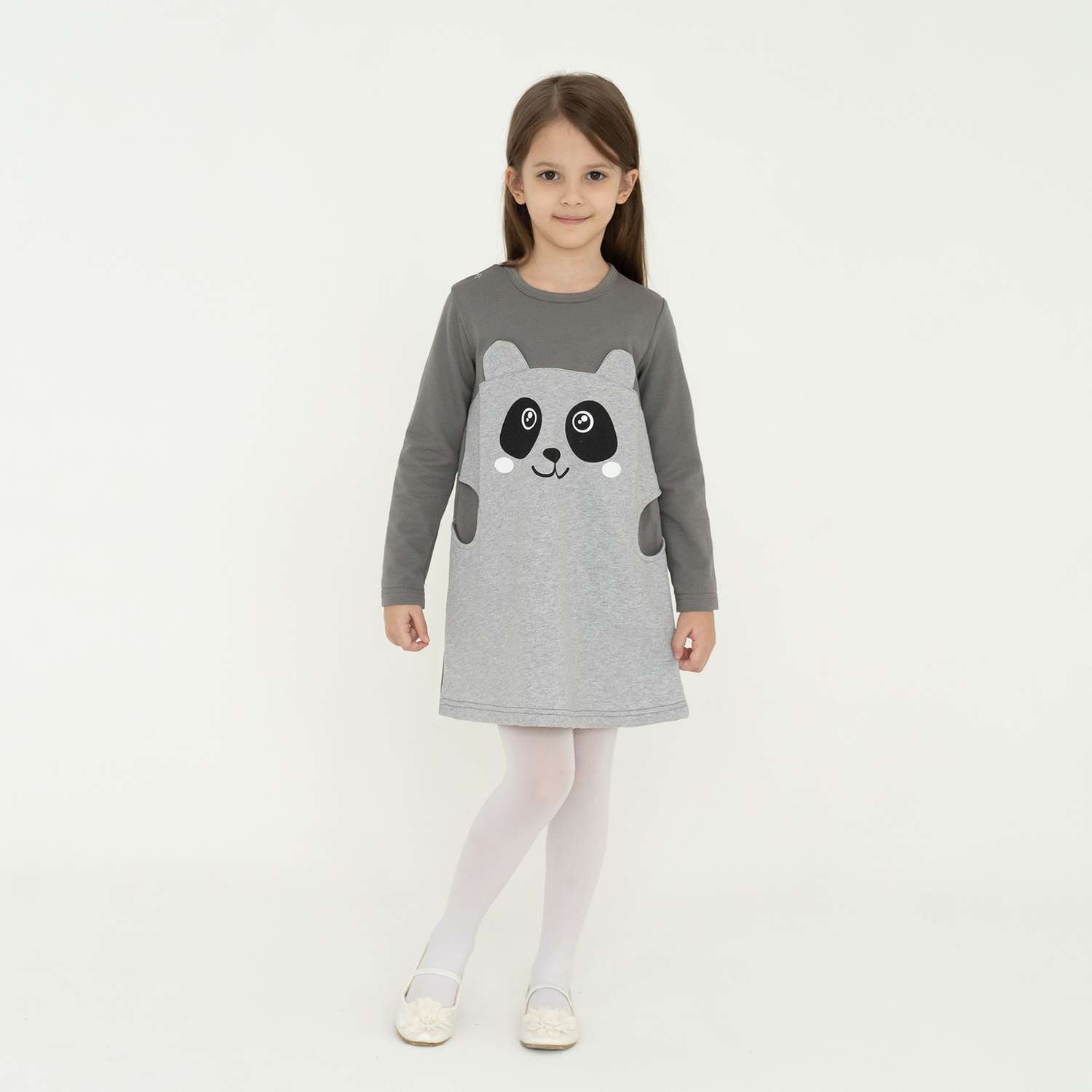 Платье Утенок 923п серый меланж панда - фото 1