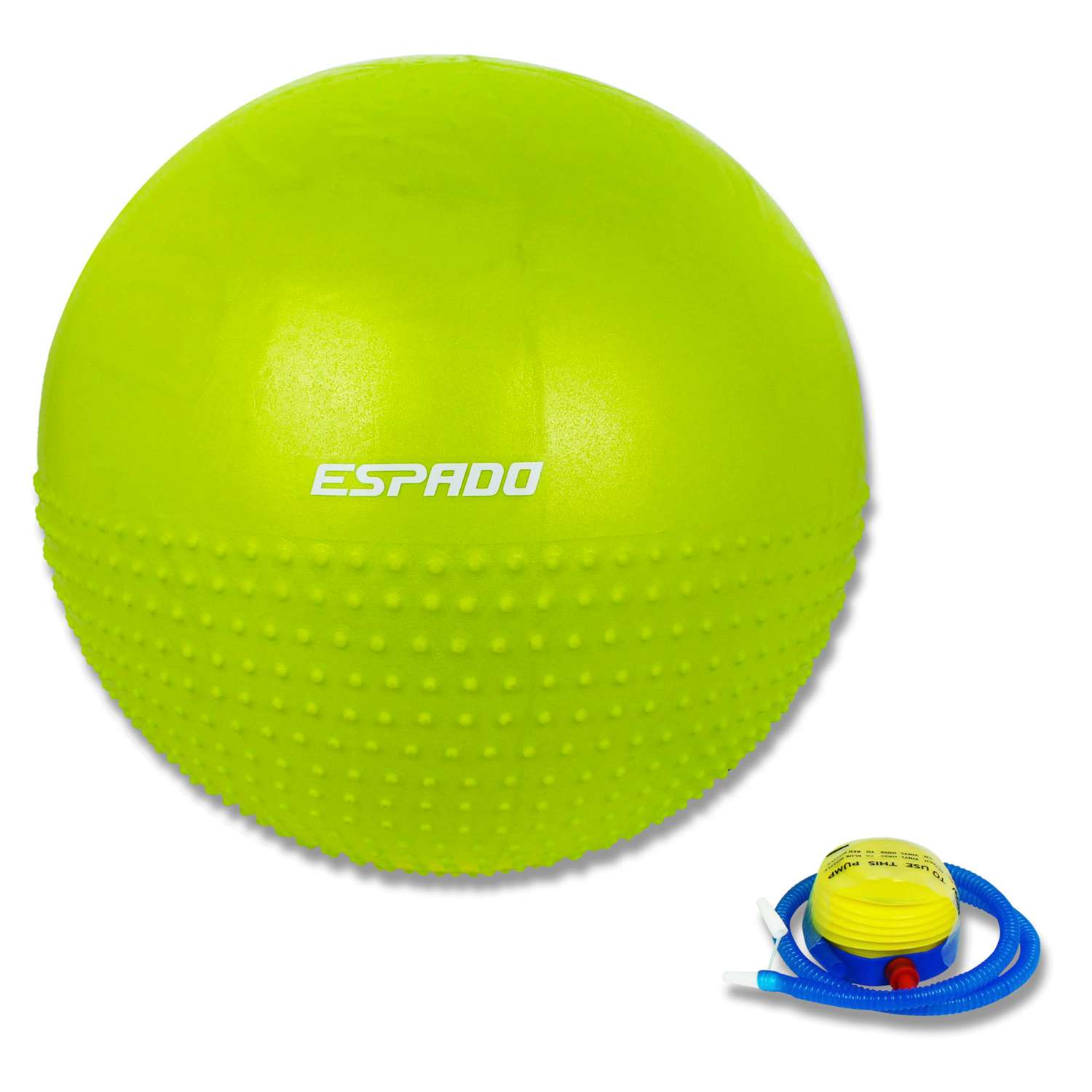 Мяч гимнастический Espado полумассажный 55см антивзрыв зеленый ES3224 - фото 1