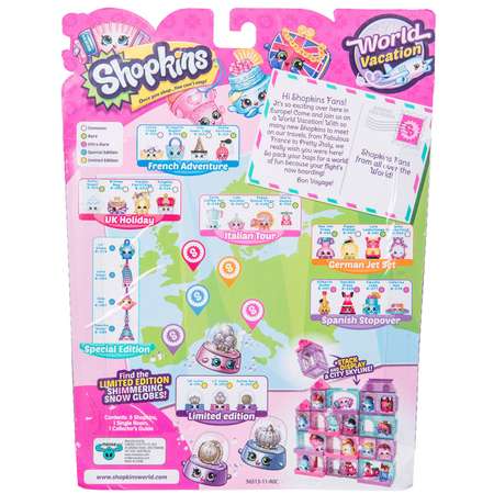 Набор фигурок Shopkins 5шт Европа в непрозрачной упаковке (Сюрприз)