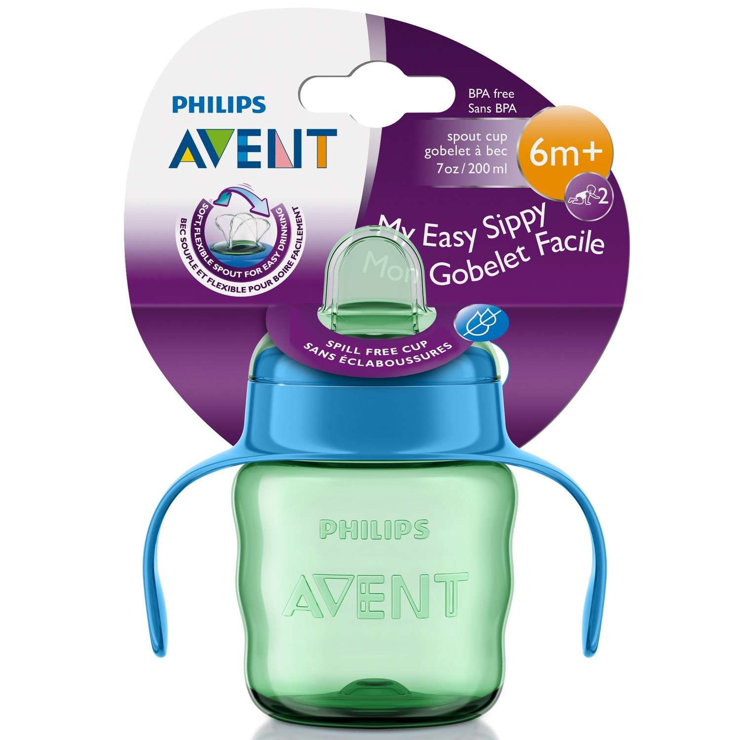 Поильник Philips Avent Comfort с носиком ручками 200мл с 6месяцев Голубой SCF551/05 - фото 2