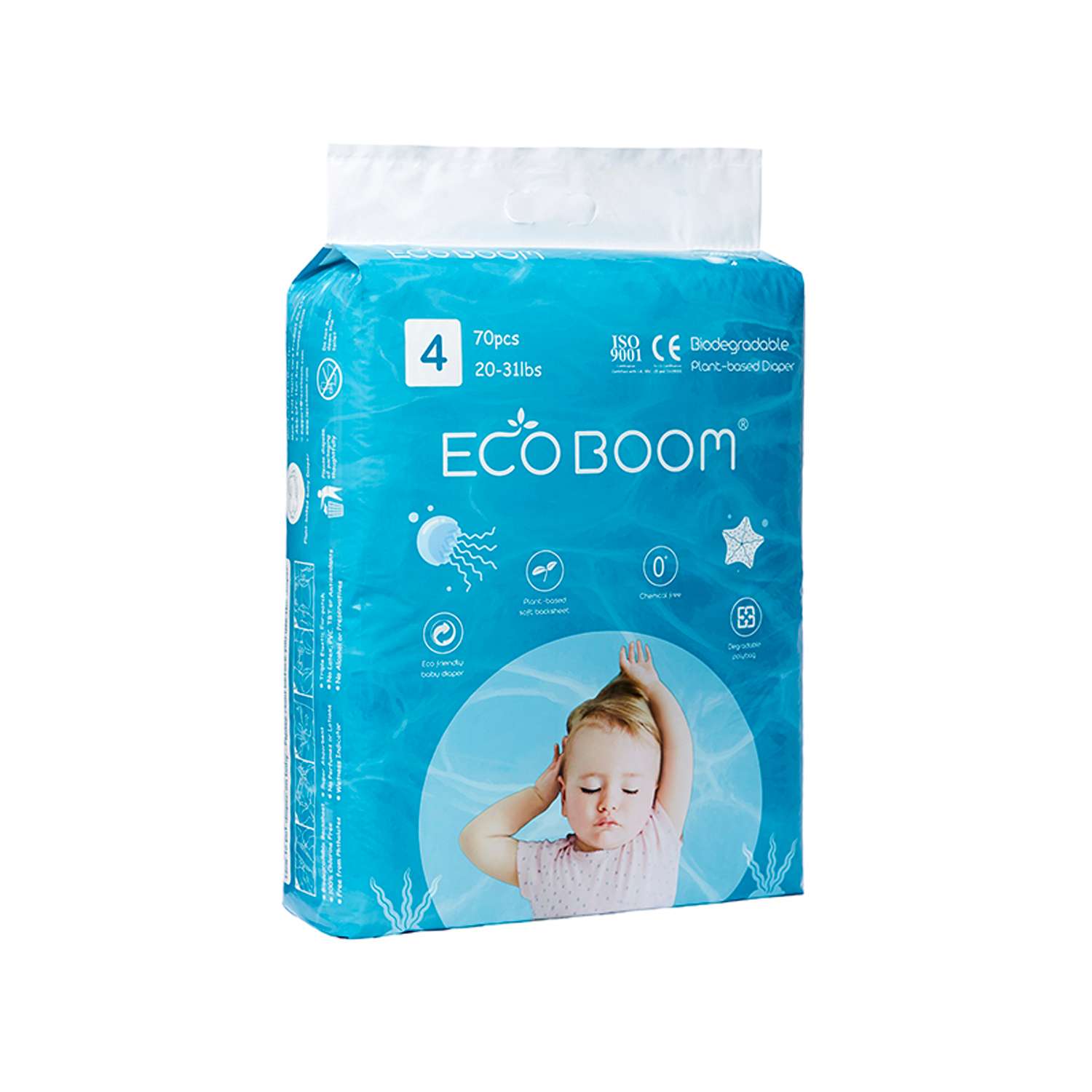 Эко подгузники детские ECO BOOM размер 4/L для детей весом 9-14 кг 70 шт - фото 2