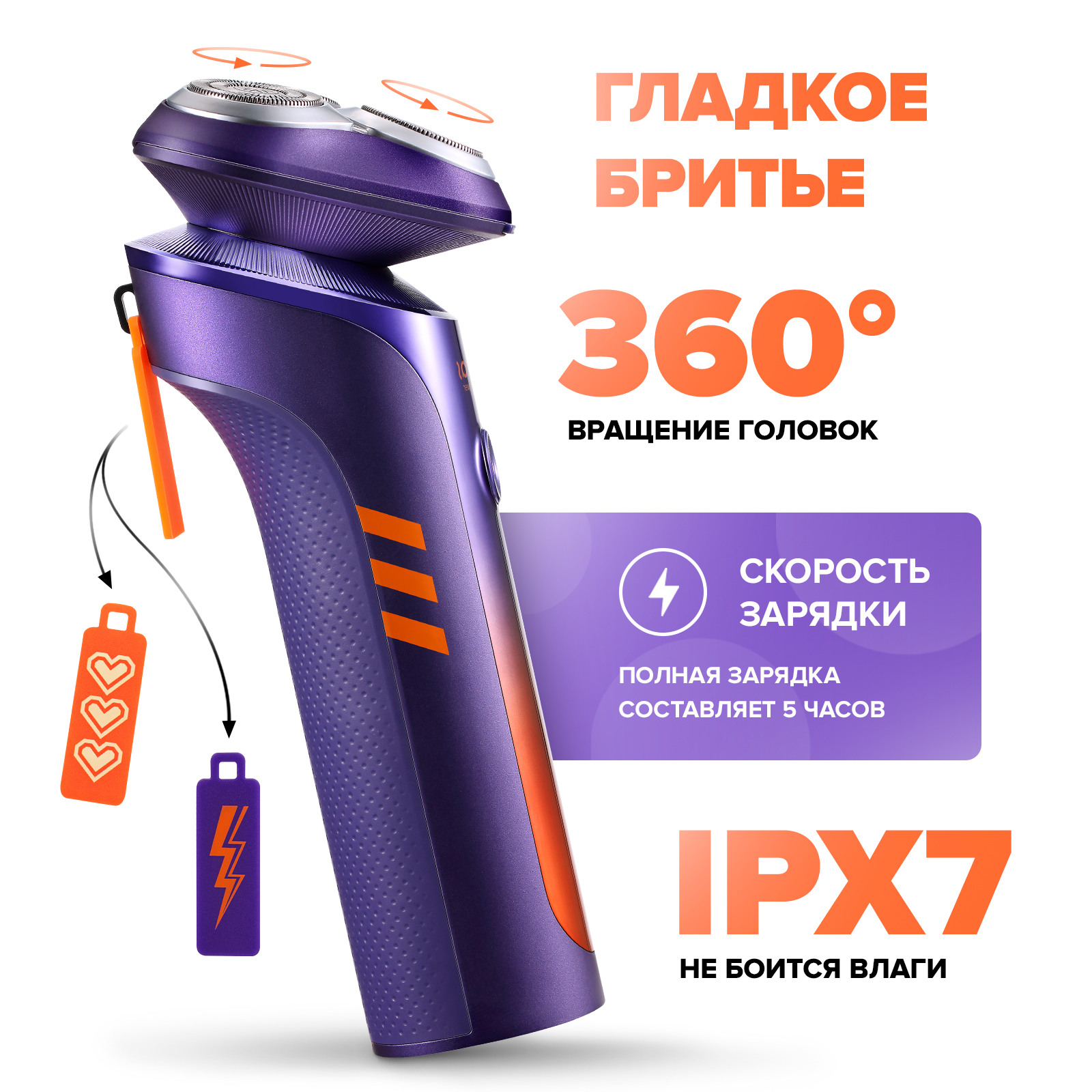 Электробритва Soocas S31 Electric Shaver Global. Фиолетовый - фото 2