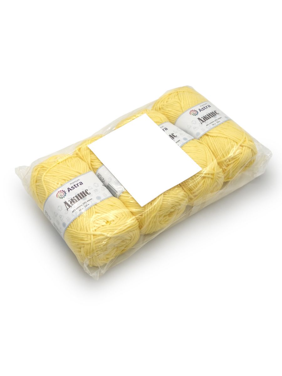 Пряжа для вязания Astra Premium джинс для повседневной одежды акрил хлопок 50 гр 135 м 310 желтый 4 мотка - фото 11