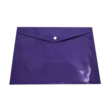 Папка-конверт с кнопкой Консул А4 до 100 листов фиолетовая 0.15 мм