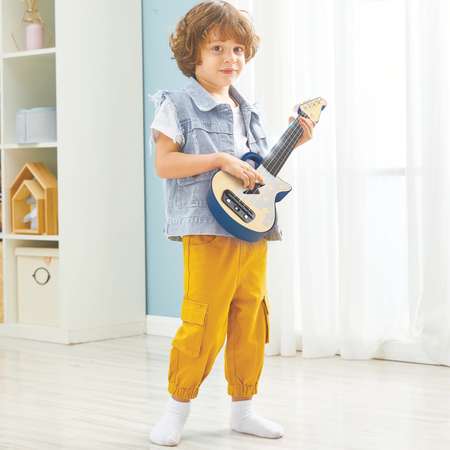 Музыкальная игрушка HAPE Гавайская гитара для детей Мерцающая укулеле синяя