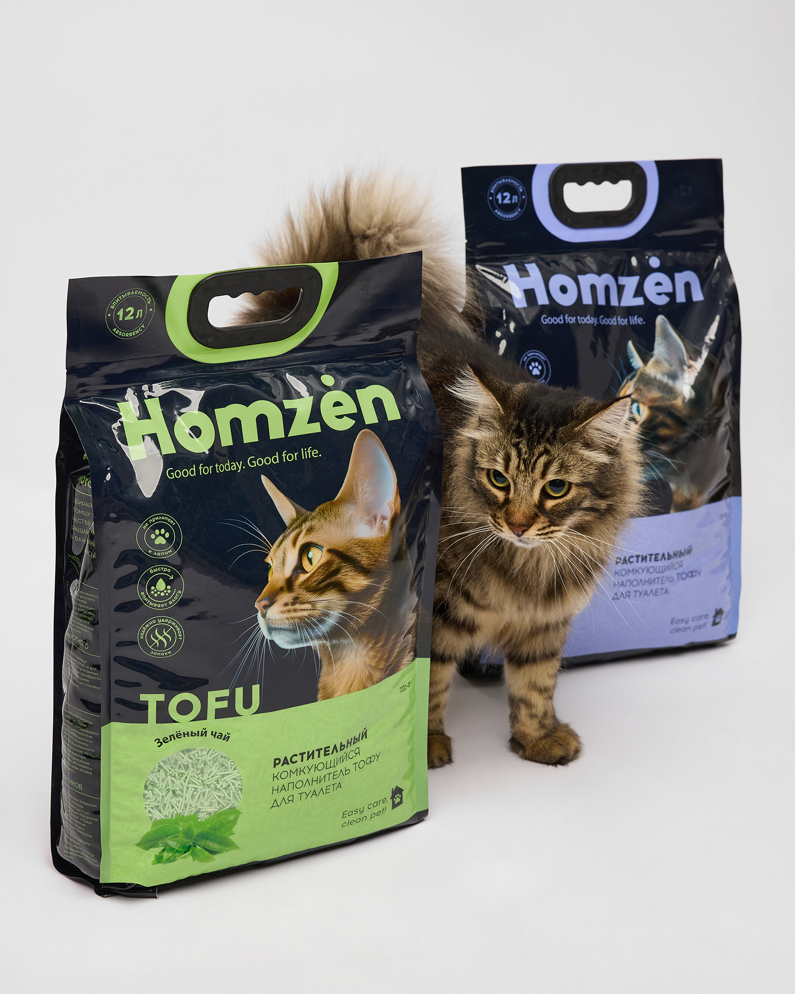 Наполнитель для кошачьего туалета Homzen Tofu Классик комкующийся 12л - фото 7