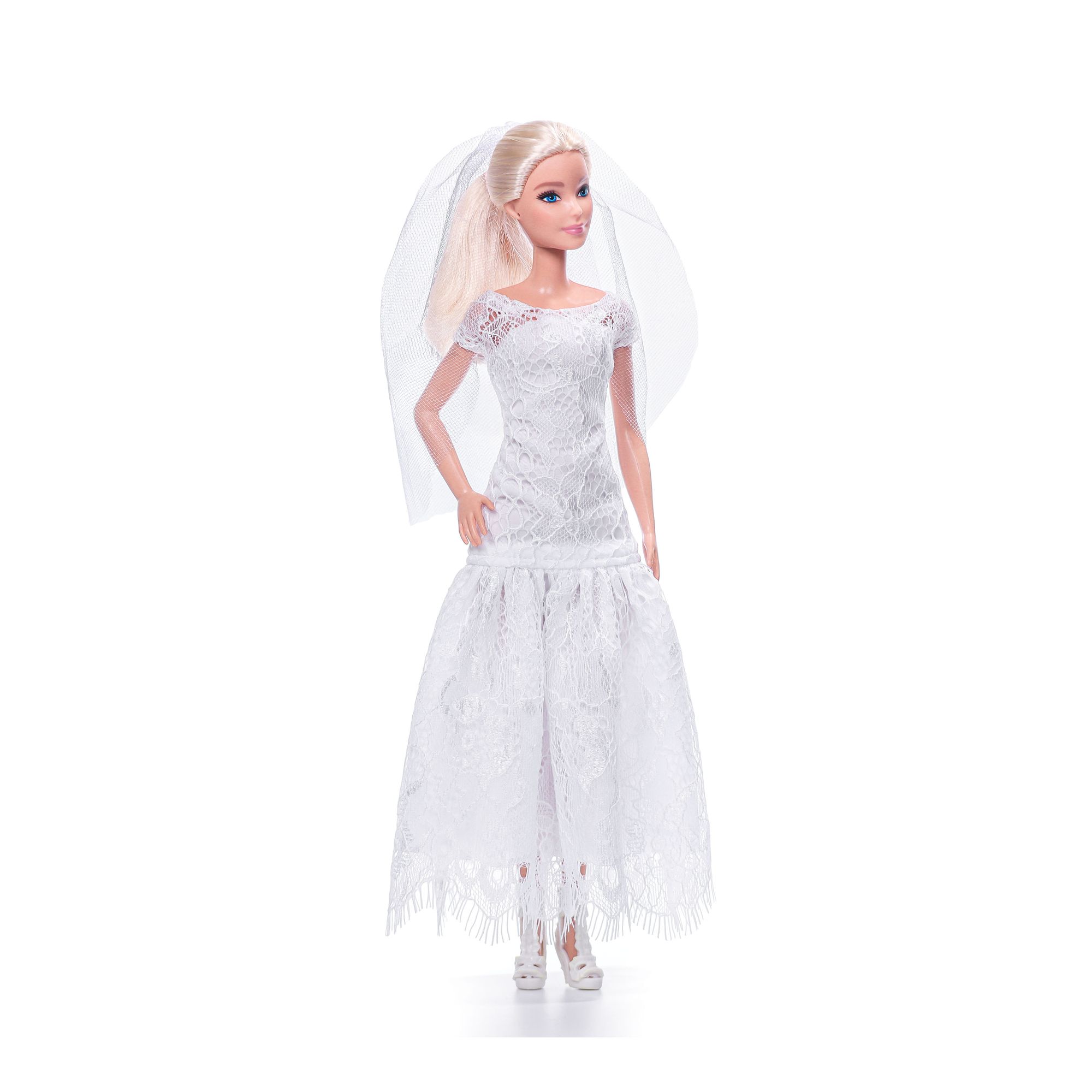Одежда для кукол типа Барби VIANA Свадебное платье с фатой 11.118.5 белый 11.118.5 - фото 4
