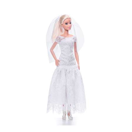 Одежда для кукол типа Барби VIANA Свадебное платье с фатой 11.118.5 белый