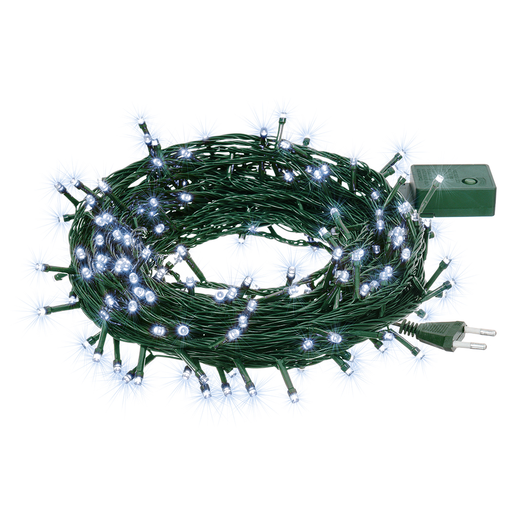 Электрогирлянда Vegas Нить 50 холодных LED ламп контроллер 8 режимов зеленый провод 5 м 220 v - фото 6