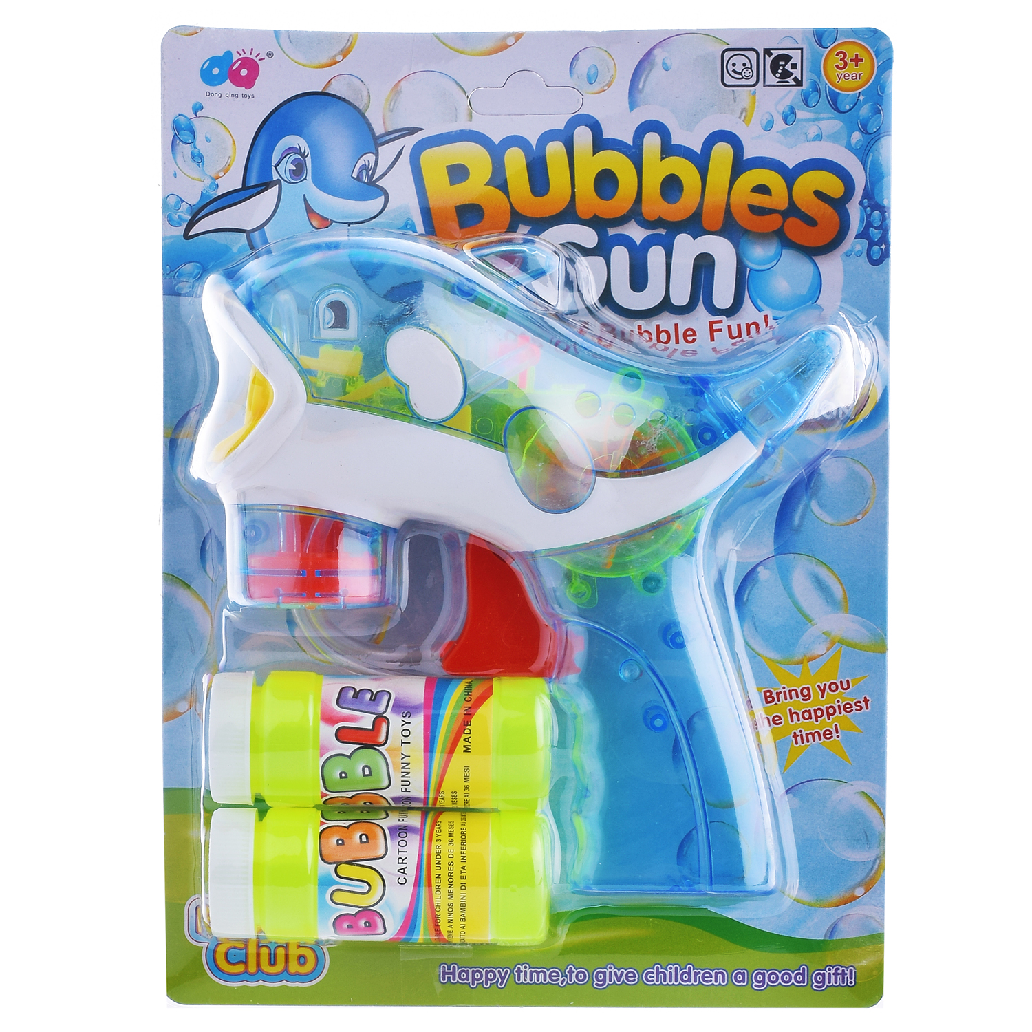 Пистолет для мыльных пузырей Ural Toys инерционный + бутылочки с мыльным раствором 2 шт - фото 4