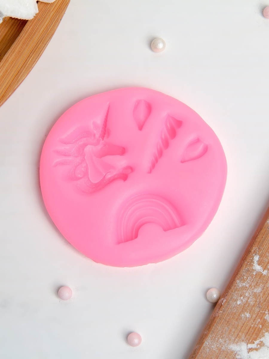 Молд силиконовый Арт Узор для работы с полимерной глиной свечей мылом смолой гипсом Радужный единорог - фото 3